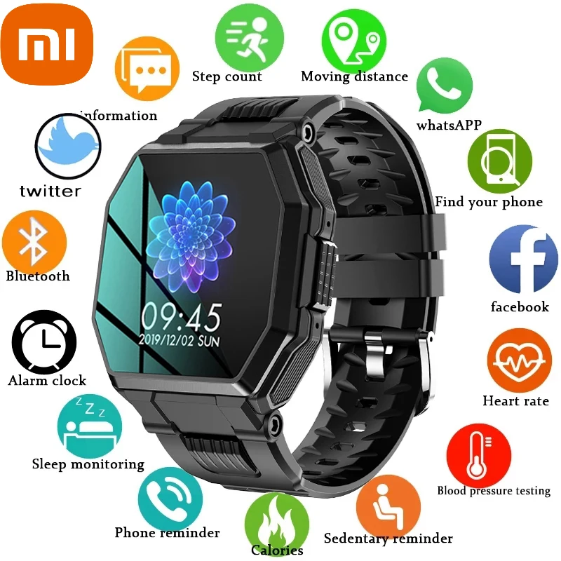 Xiaomi Luxury military sport Men's Smart watch Men Full screen touch Blood pressure Heart rate monitor Bluetooth call smartwatch
Xiaomi Luxury military sport Men's Smart watch Men Full screen touch Blood pressure Heart rate monitor Bluetooth call smartwatch