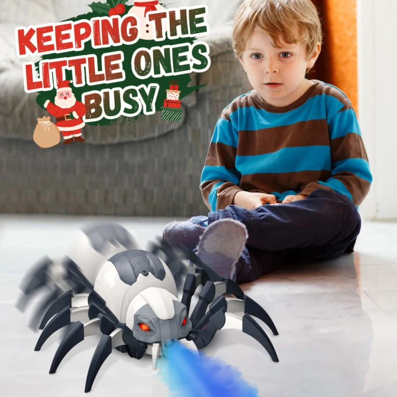 Robot Spider Remote Control Mechanical Spray Spider Simulation Electric Light Music Dancing Wireless RC Animal Children Toy 
Robot Spider Remote Control Mechanical Spray Spider Simulation Electric Light Music Dancing Wireless RC Animal Children Toy