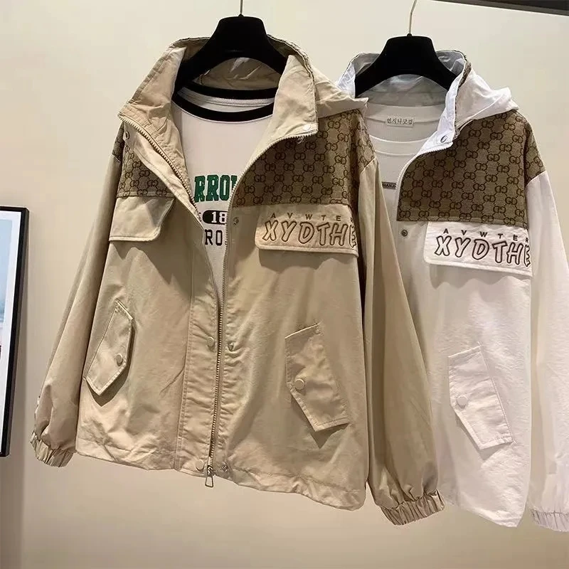 2023 New Spring Autumn Hooded Jackets Coat Women's Korean Casual Loose Windbreakers Female Simple Wild Outwear Long Sleeve Tops 
2023 New Spring Autumn Hooded Jackets Coat Women's Korean Casual Loose Windbreakers Female Simple Wild Outwear Long Sleeve Tops