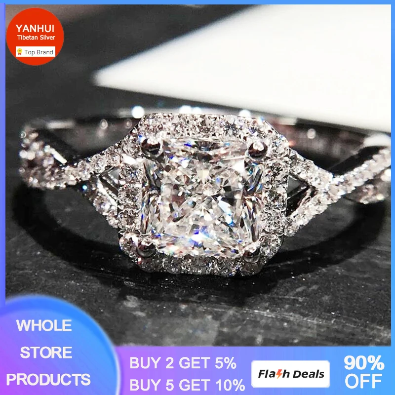 YANHUI Original Certified Tibetan Silver Ring For Women Engagement Wedding Ring Luxury Jewelry Gift Chic Accessories
YANHUI Original Certified Tibetan Silver Ring For Women Engagement Wedding Ring Luxury Jewelry Gift Chic Accessories
