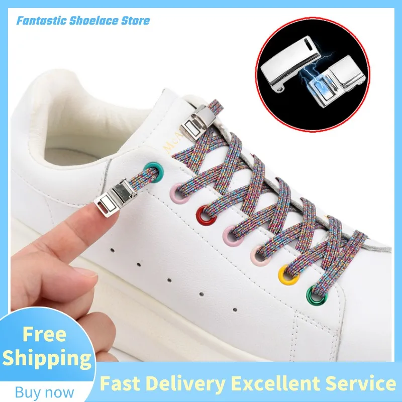 1 Pair No Tie Shoelace Magnetic Metal Lock Reflective Flat Shoe Laces Elastic General For Children And Adults Lazy Shoestrings
1 Pair No Tie Shoelace Magnetic Metal Lock Reflective Flat Shoe Laces Elastic General For Children And Adults Lazy Shoestrings