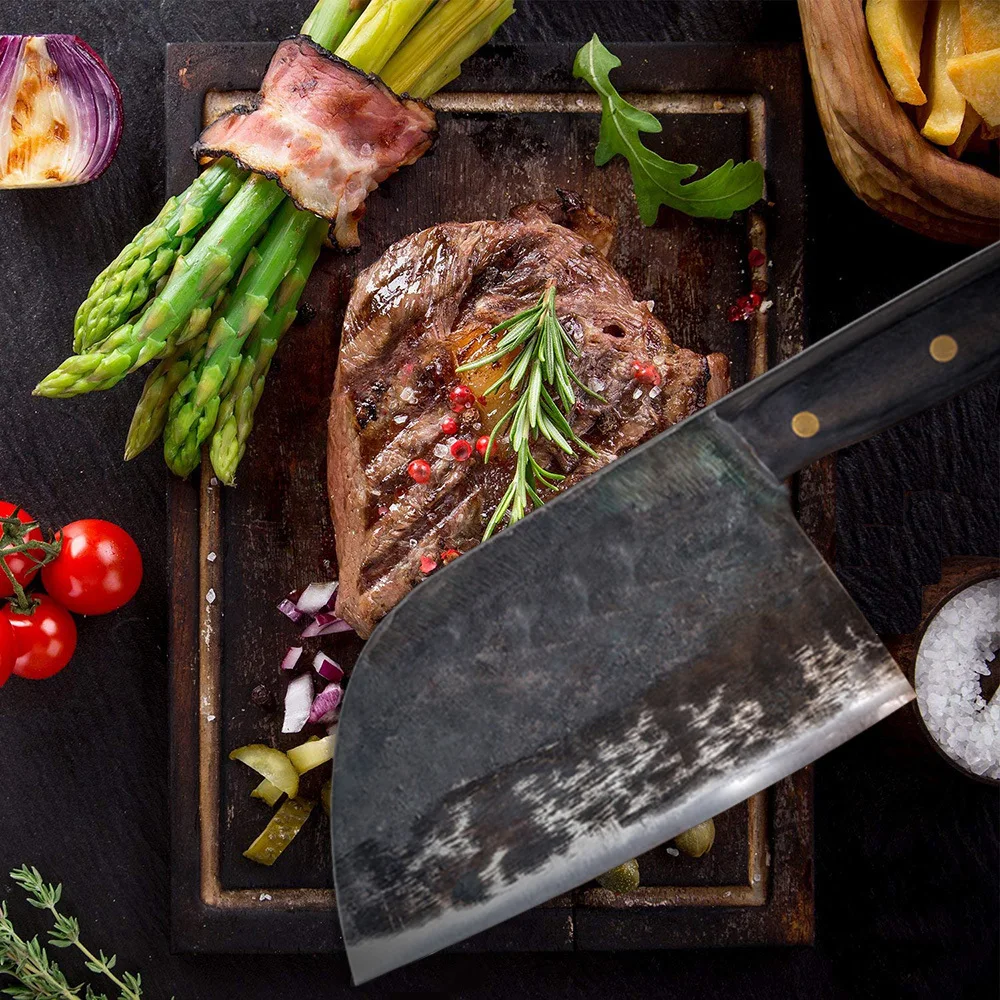 Handmade Forged Chef Knife Hard Clad Steel Blade Butcher Slaughter Cleaver Knife Kitchen Chopping Slicing Tool kitchen
Handmade Forged Chef Knife Hard Clad Steel Blade Butcher Slaughter Cleaver Knife Kitchen Chopping Slicing Tool kitchen