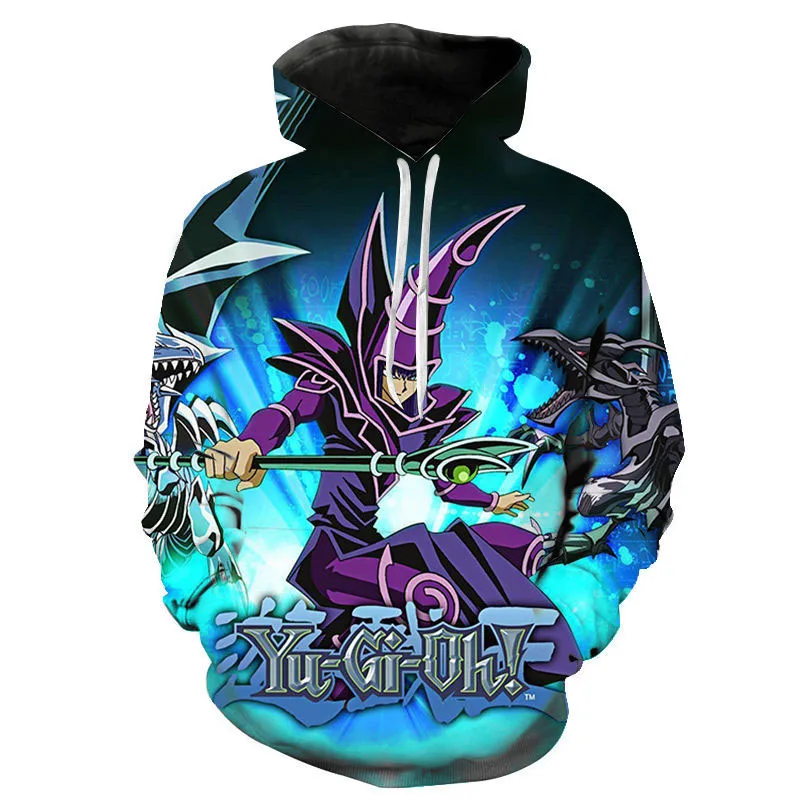 Толстовка с капюшоном для мужчин и женщин свитшот 3D принтом игры Yu Gi Oh уличная
