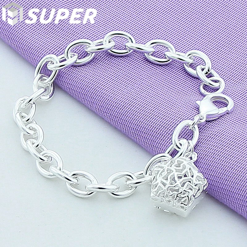 925 Sterling Silver Hollow Star Pendant Bracelet For Woman Charm Wedding Engagement Fashion Party Jewelry
925 Sterling Silver Hollow Star Pendant Bracelet For Woman Charm Wedding Engagement Fashion Party Jewelry