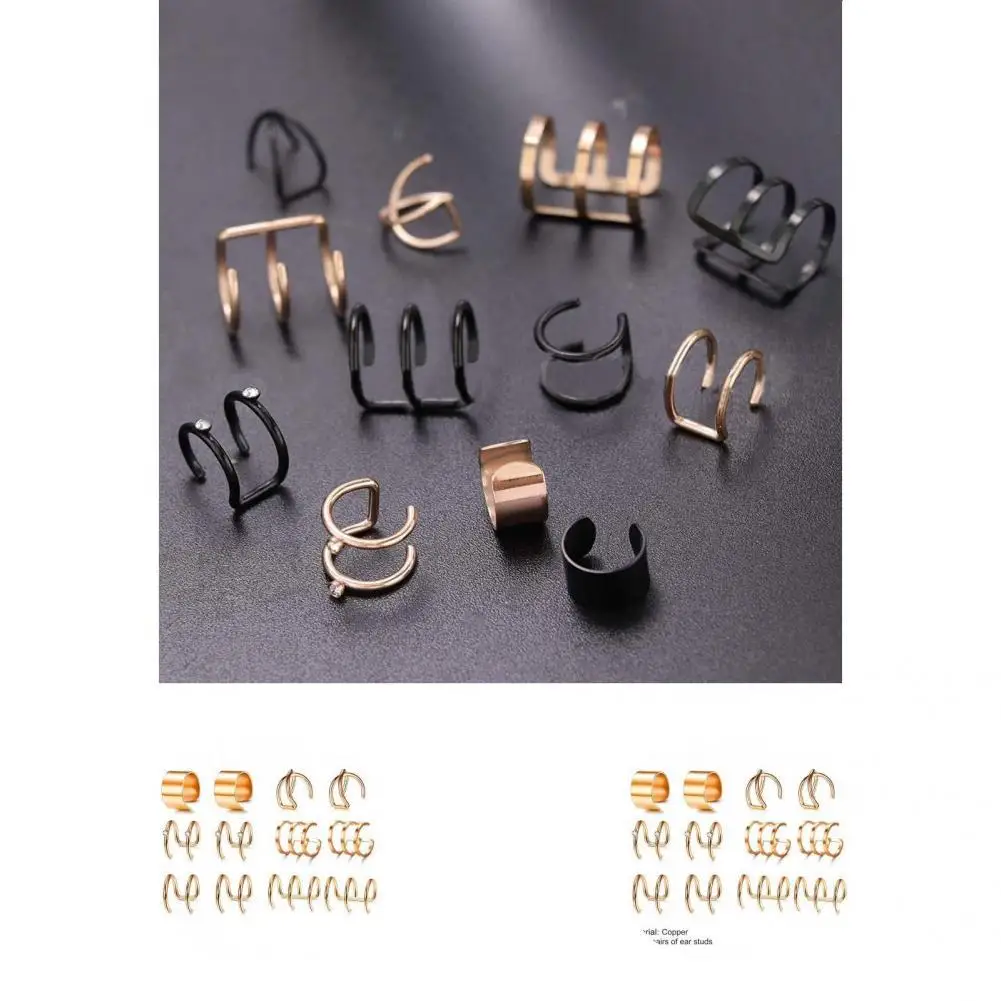 Terrific Hoop Earring All Match Long-lasting Friendly to Skin Women Earring Lady Ear Clip Ear Clip Set 6 Pairs
Terrific Hoop Earring All Match Long-lasting Friendly to Skin Women Earring Lady Ear Clip Ear Clip Set 6 Pairs