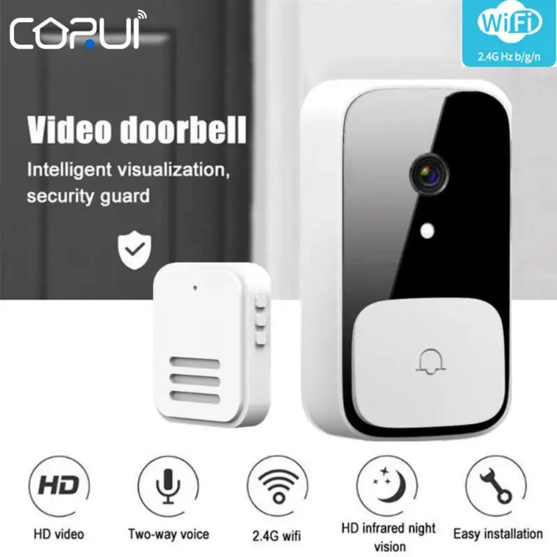 

CoRui Wifi Smart Doorbell Camera Wireless Call Intercom Video Night Vision Door Bell Ring With Phone App Home Security Cameras