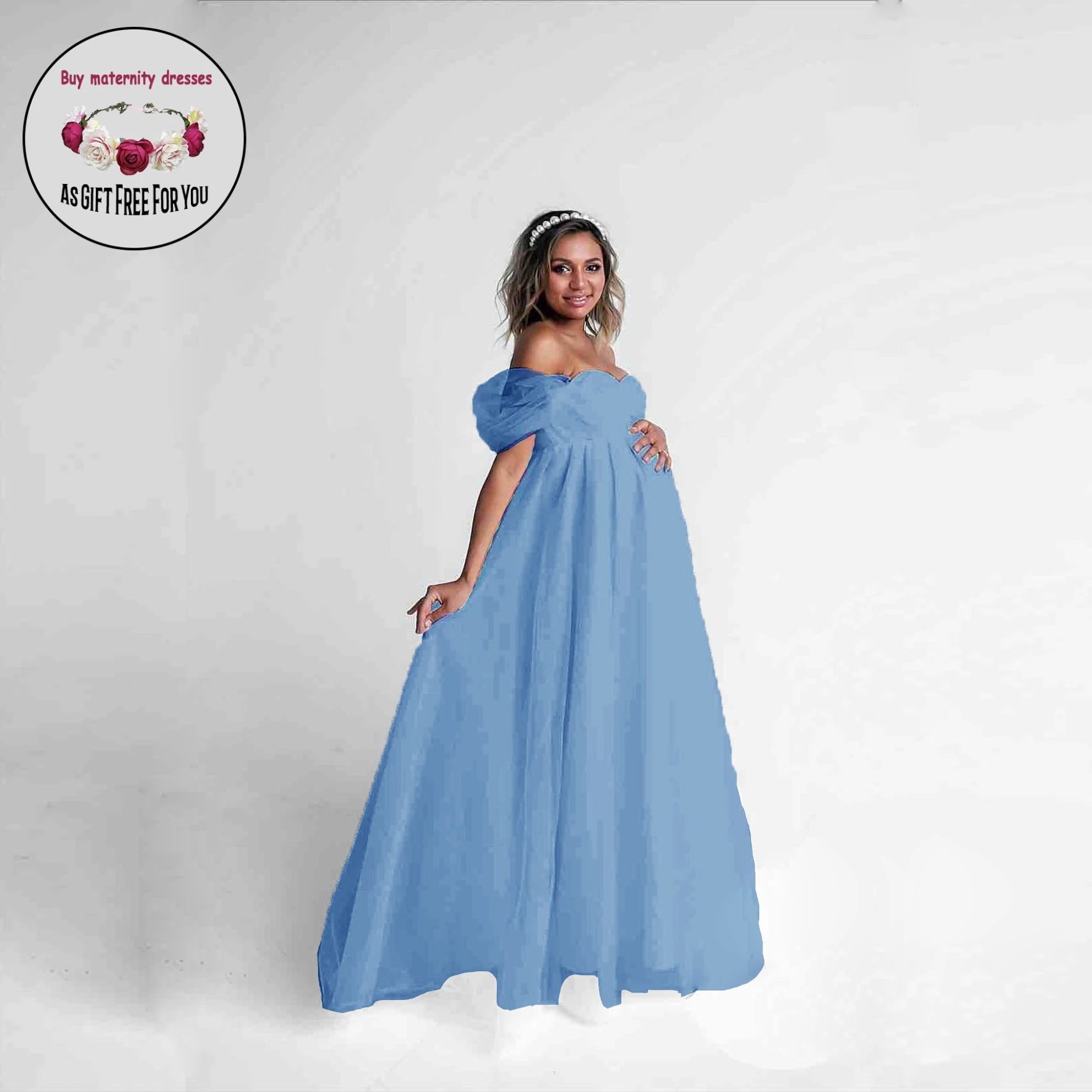Women Backle Pregnant Dress for Photography Props Strapless Off Shoulder Lace Splicing Chiffon Maxi Dresses Maternity Gown
Women Backle Pregnant Dress for Photography Props Strapless Off Shoulder Lace Splicing Chiffon Maxi Dresses Maternity Gown