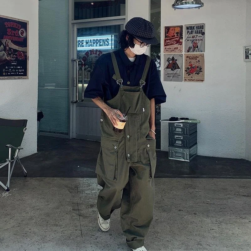 2023 Men's Retro Designer Overalls Workwear Sling Korean Loose Wide Leg Jumpsuit Streetwear Solid Color Men's Clothing
2023 Men's Retro Designer Overalls Workwear Sling Korean Loose Wide Leg Jumpsuit Streetwear Solid Color Men's Clothing