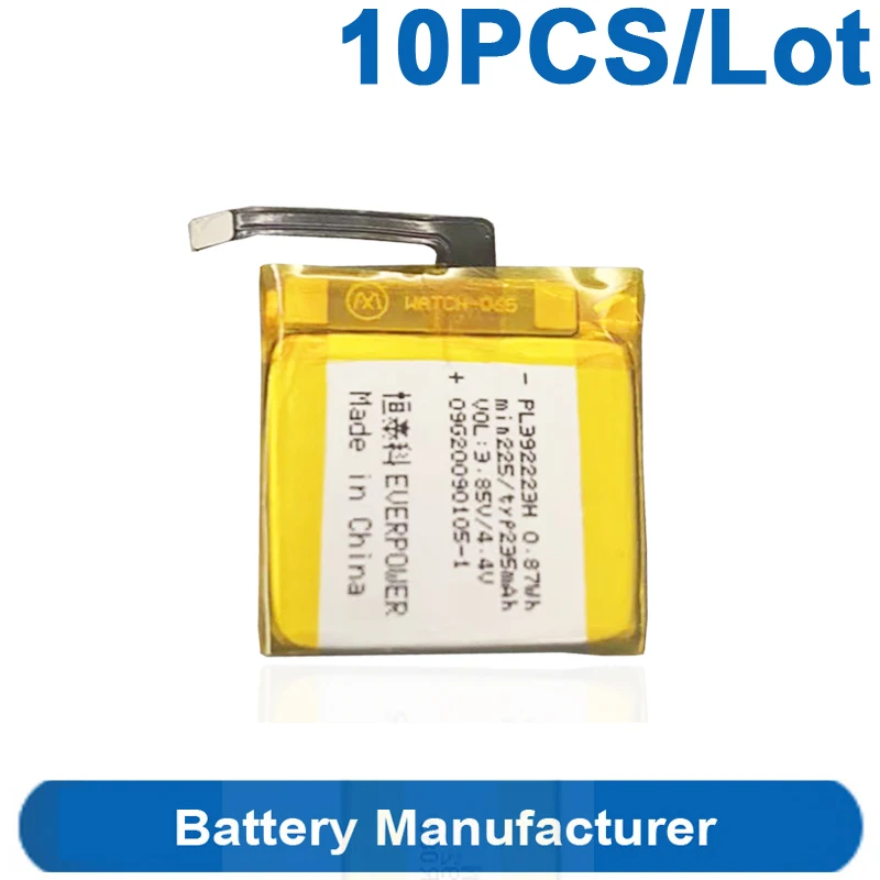 

10PCS/Lot Original 235mAh 0.87Wh PL392223H Battery For HUAMI AMAZFIT Pop A2009 Smart Watch Batterie AKKU