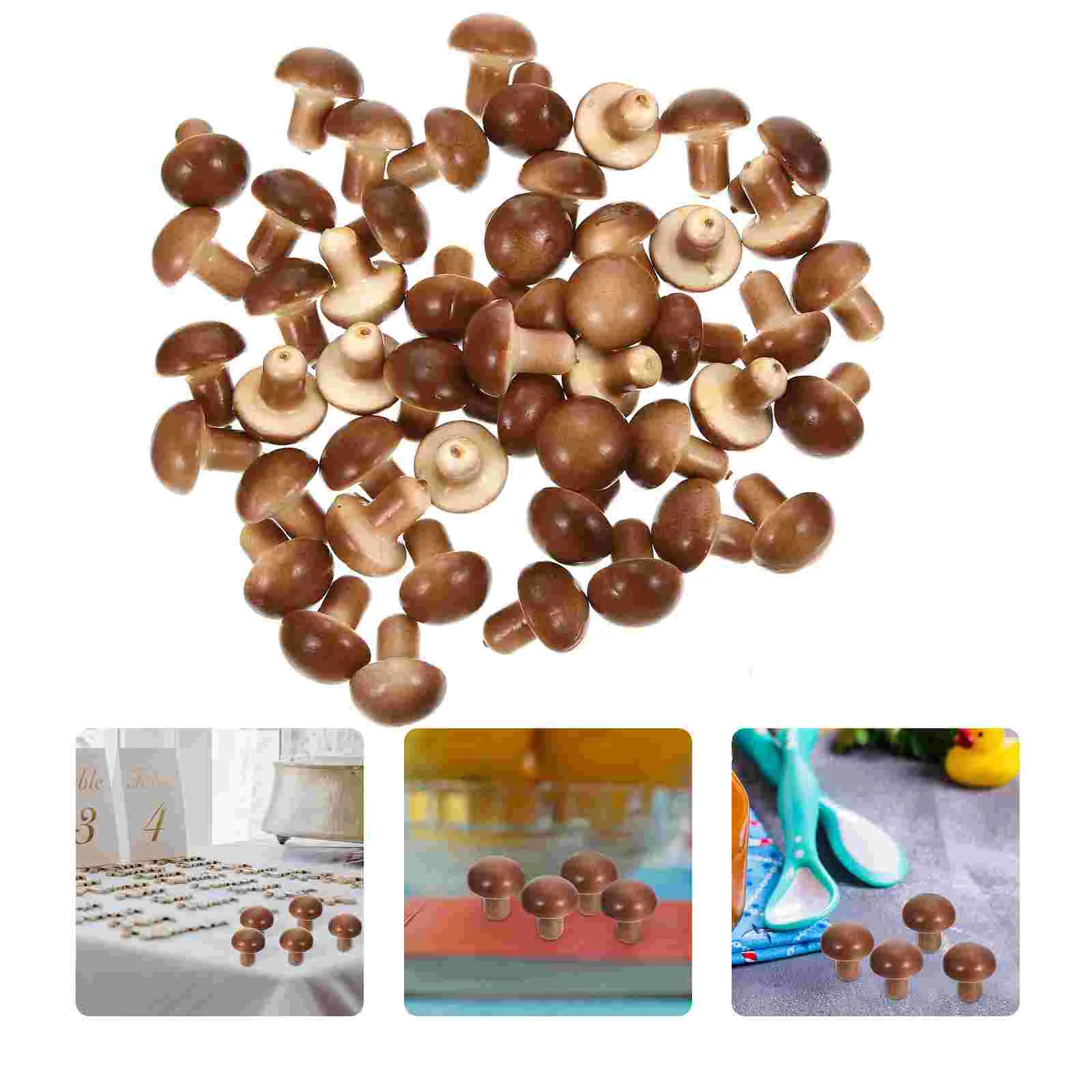 

50 PCS Simulated Mushroom Ornament Succulent Bonsai Decors Micro Adornments Scene Mini Landscape Foams Small Decorations