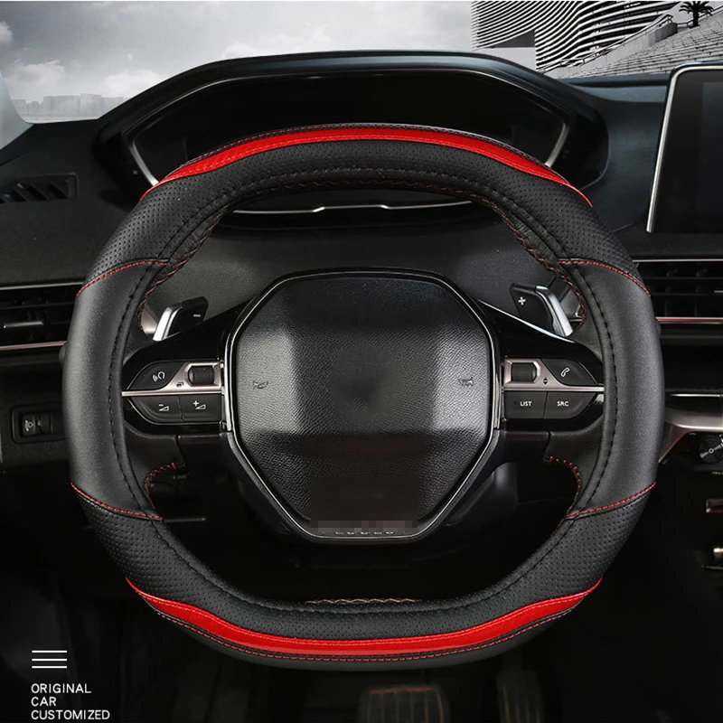 For Peugeot 2008 2019 2020 e2008 2020 Car Steering Wheel Cover Carbon Fibre + PU Leather Auto Accessories interior Coche 
For Peugeot 2008 2019 2020 e2008 2020 Car Steering Wheel Cover Carbon Fibre + PU Leather Auto Accessories interior Coche