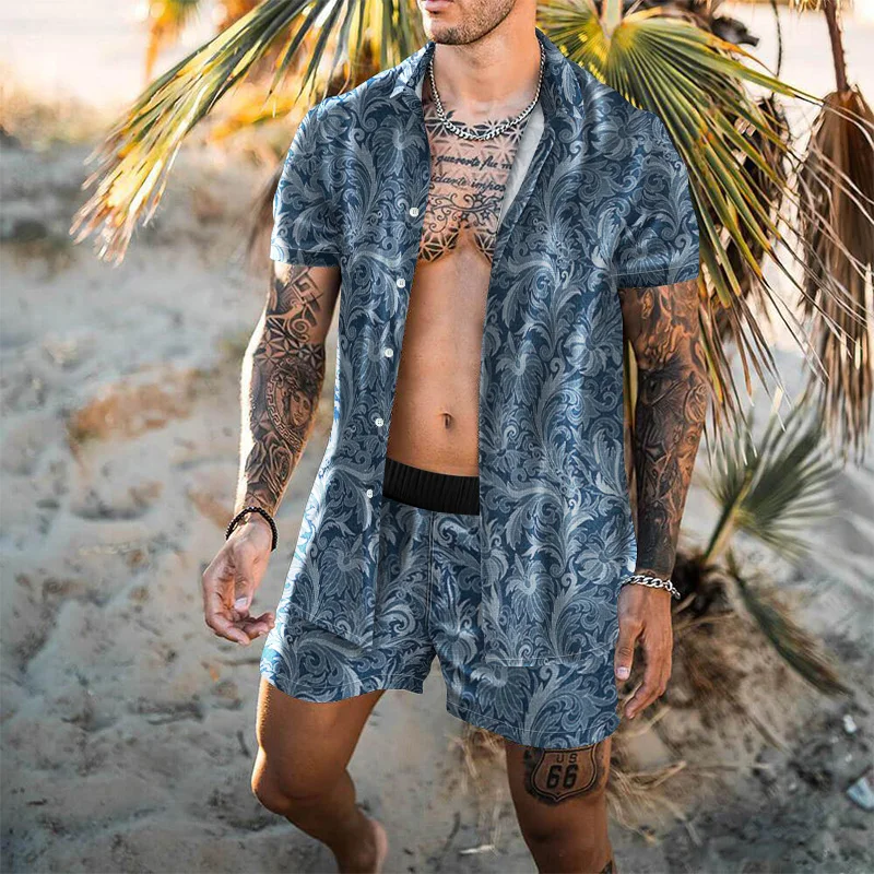 High Quality Summer Men Hawaiian Sets Floral Print Short Sleeve Button Shirt Beach Shorts Holiday Men's Two Piece Suit Cardigan
High Quality Summer Men Hawaiian Sets Floral Print Short Sleeve Button Shirt Beach Shorts Holiday Men's Two Piece Suit Cardigan