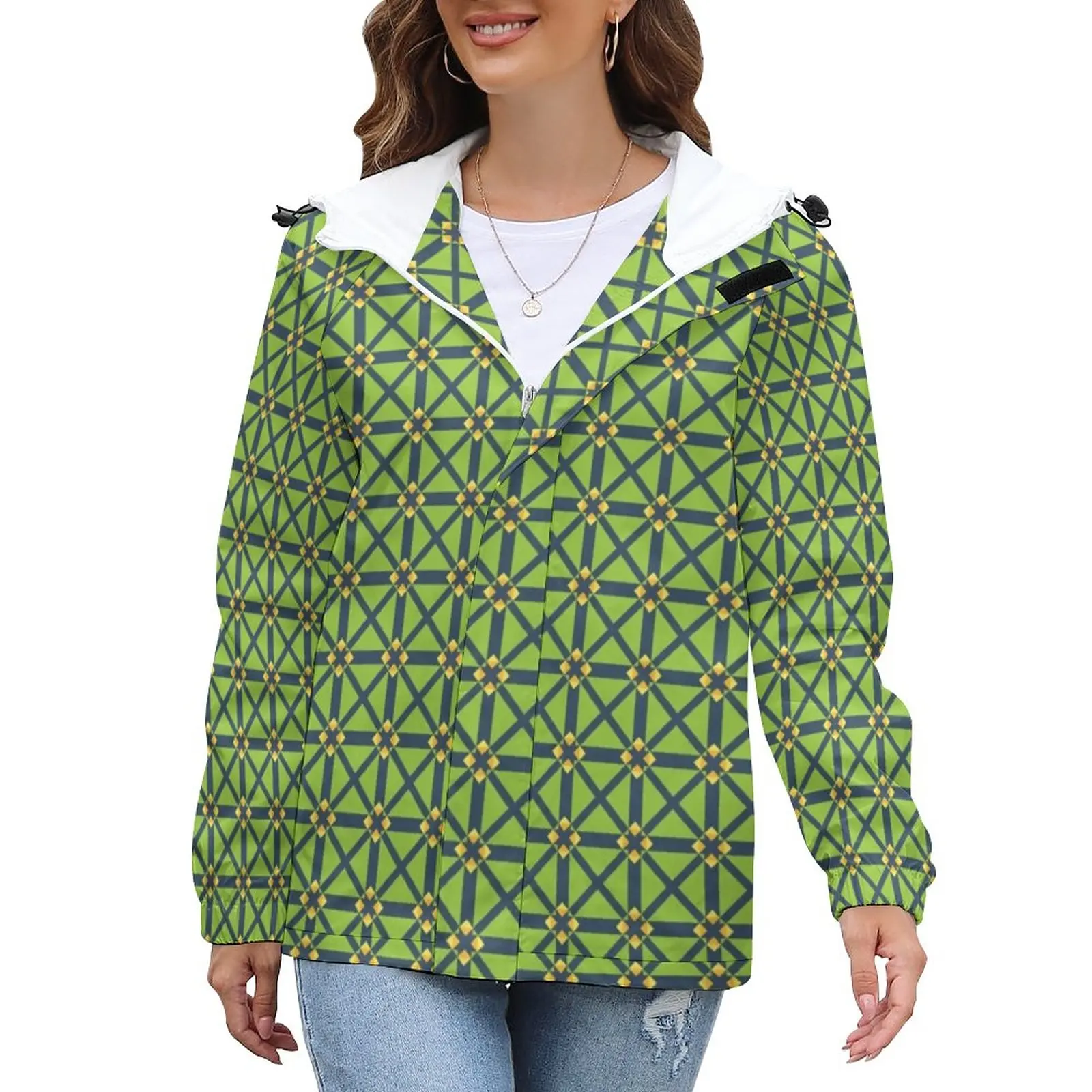 Green Geo Print Casual Jackets Women Checkered Zipper Coats Autumn Aesthetic Loose Design Jacket Large Size 5XL 6XL
Green Geo Print Casual Jackets Women Checkered Zipper Coats Autumn Aesthetic Loose Design Jacket Large Size 5XL 6XL
