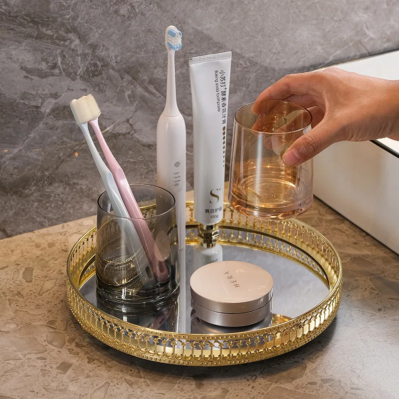 Bathroom Storage Tray Space Saving Organizer Jewelry Display Plate RoundShape Multifunctional Gold Desktop Cosmetic Home лоток
Bathroom Storage Tray Space Saving Organizer Jewelry Display Plate RoundShape Multifunctional Gold Desktop Cosmetic Home лоток