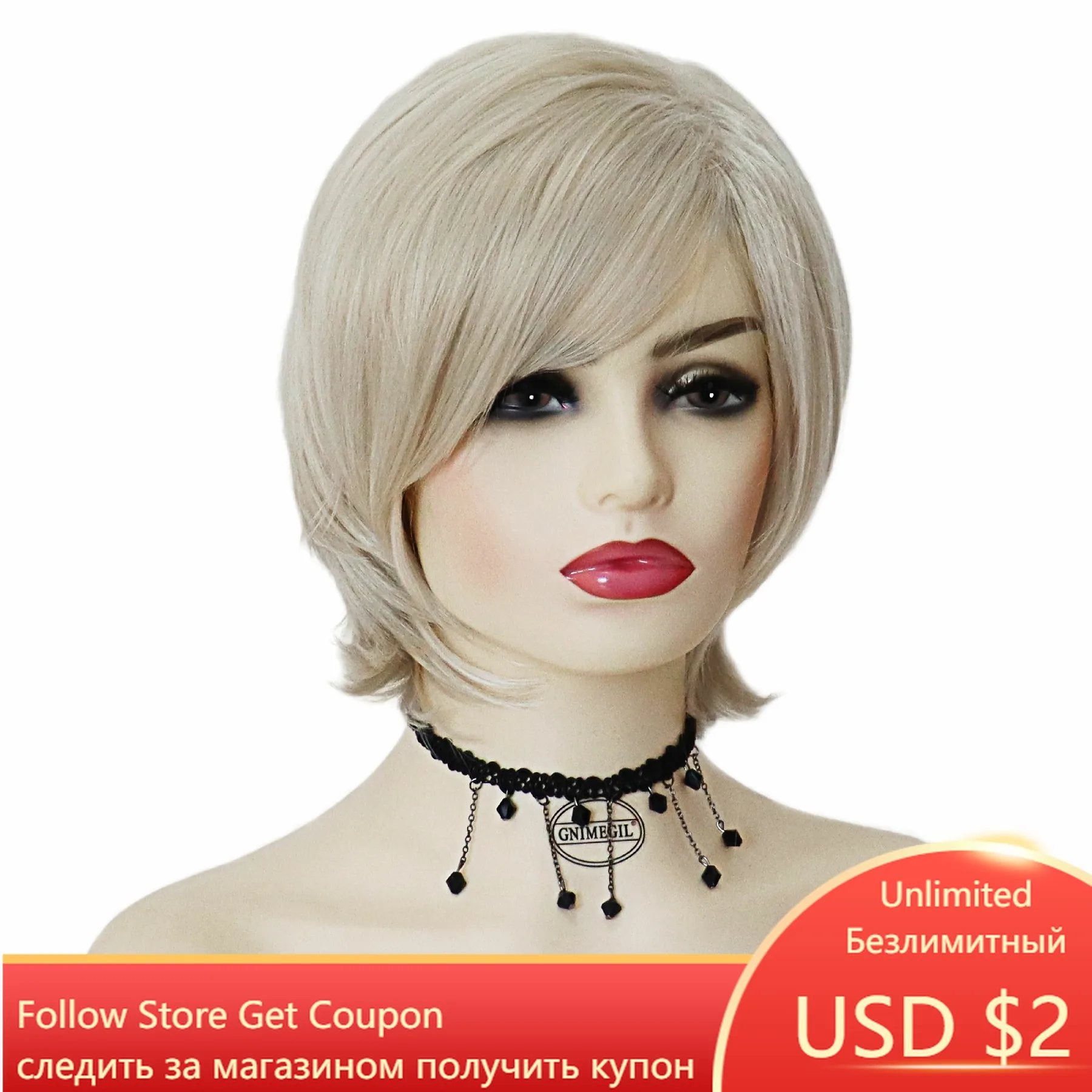 GNIMEGIL Synthetic Blonde Wig Short Hair with Bangs for White Women Heat Resistant Cheap Wig Female Blond Wigs for Grandmother
GNIMEGIL Synthetic Blonde Wig Short Hair with Bangs for White Women Heat Resistant Cheap Wig Female Blond Wigs for Grandmother