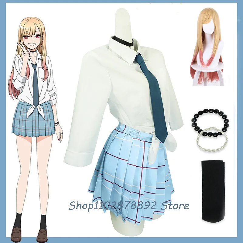 Kitagawa Marin Cosplay Costume Anime My Dress Up Darling Cos Wig Blue Plaid JK School Uniform Skirt Outfits Halloween Costumes
Kitagawa Marin Cosplay Costume Anime My Dress Up Darling Cos Wig Blue Plaid JK School Uniform Skirt Outfits Halloween Costumes
