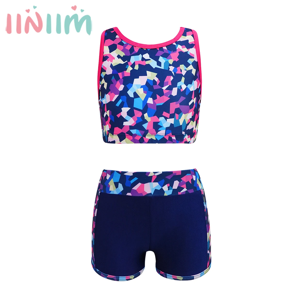 Kids Girls Summer Casual Sports Outfits Sleeveless O-neck Backless Print Crop Tops And Shorts Set for Gymnastic Yoga Jogging 
Kids Girls Summer Casual Sports Outfits Sleeveless O-neck Backless Print Crop Tops And Shorts Set for Gymnastic Yoga Jogging
