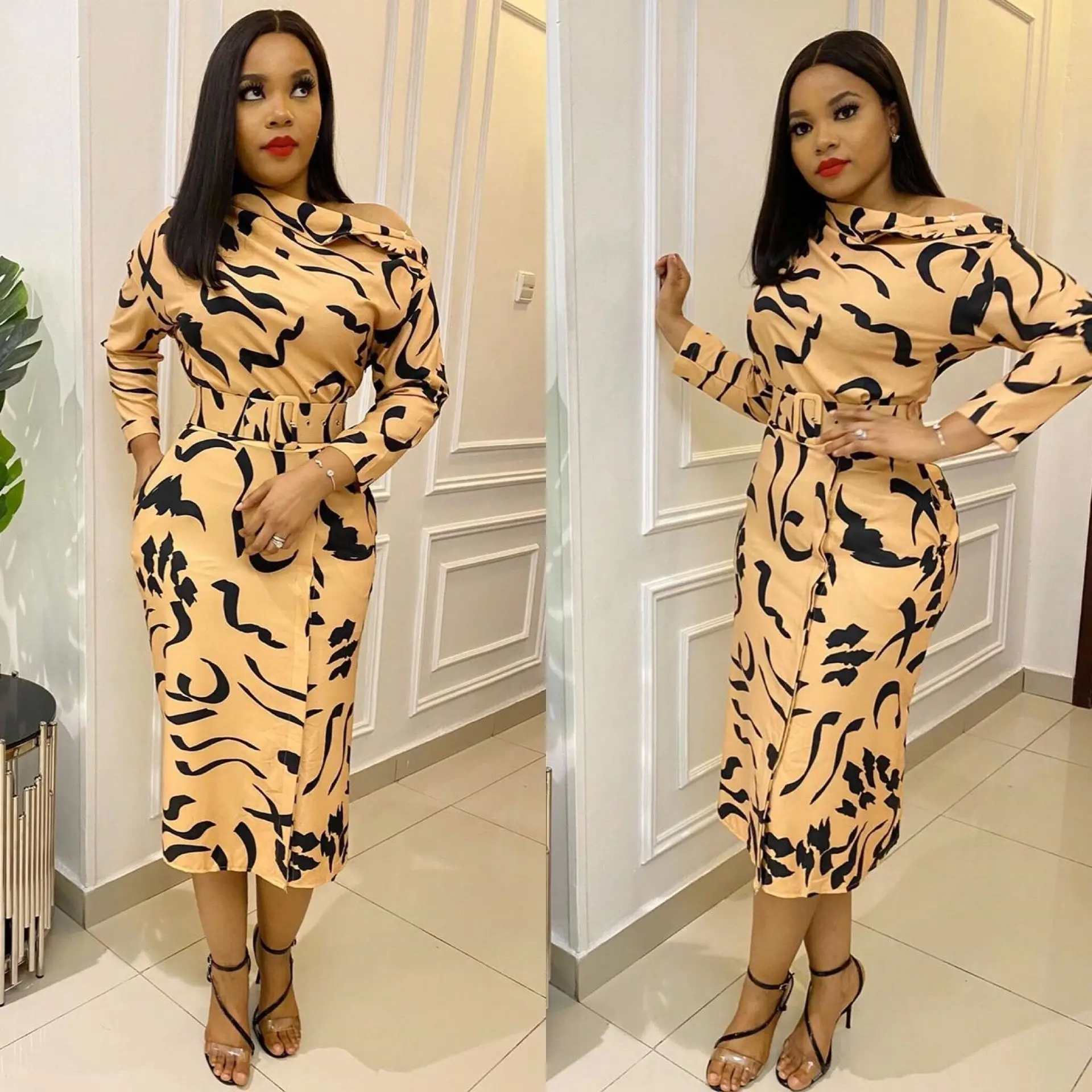 2021 Africa Mother Long Sleeve Printed Off The Shoulder Large Size Evening Dresses with Sashes Daily Ritual Holiday Part Robes
2021 Africa Mother Long Sleeve Printed Off The Shoulder Large Size Evening Dresses with Sashes Daily Ritual Holiday Part Robes