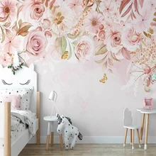 Custom Mural Wallpaper European Style 3D Rose Pastoral Romantic Flowers Indoor Background Wall Painting Bedroom Papel De Parede