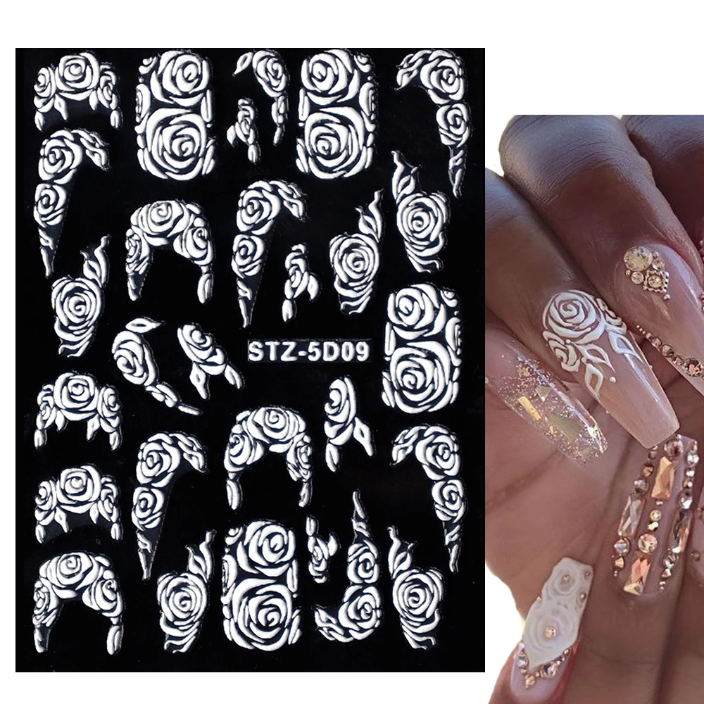 1pc 5D Embossed Nail Sticker White Wedding Flower Butterfly Lace Design Nail Sticker Adhesive Decals Gel Polish Manicure Decor
1pc 5D Embossed Nail Sticker White Wedding Flower Butterfly Lace Design Nail Sticker Adhesive Decals Gel Polish Manicure Decor