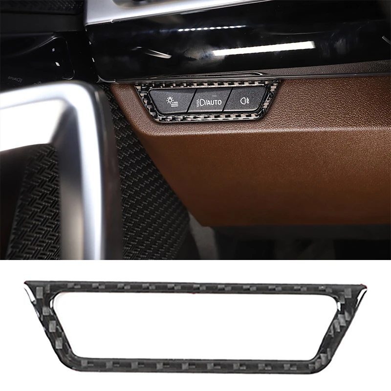 

For BMW X1 U11 2023-2024 soft carbon fiber auto headlight adjustment switch frame sticker auto accessories