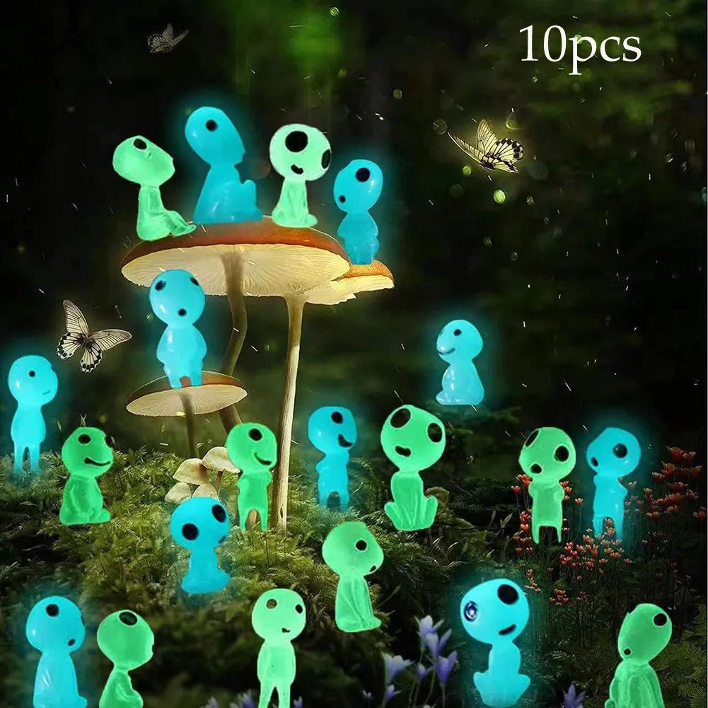 

10/20Pcs Luminous Tree Elf Micro Landscape Figure Ornament Outdoor Glowing Miniature Statue Potted Mini Garden Accessories