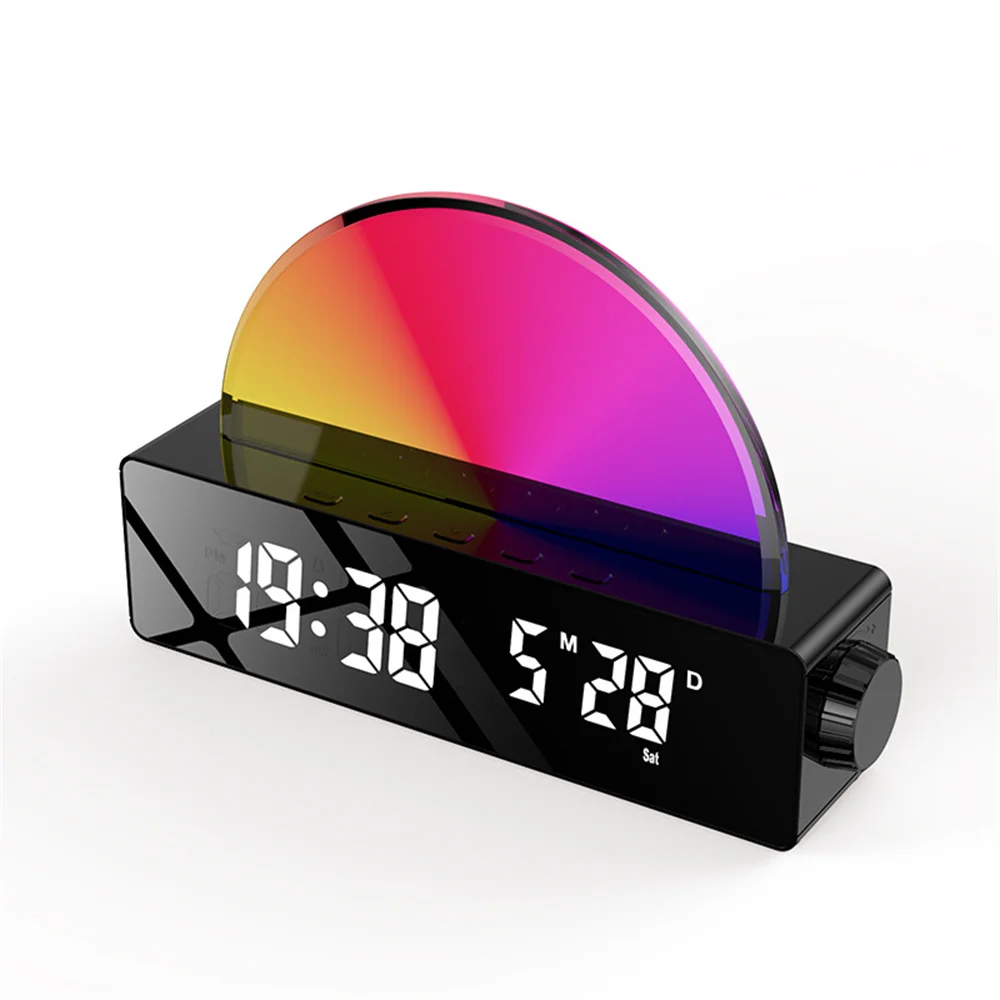 

Sunrise Alarm Clock Wake Up Light LED Digital Clock Atmosphere Light Sleep Aid Multi Color Night Light Desktop Clock Wholesale