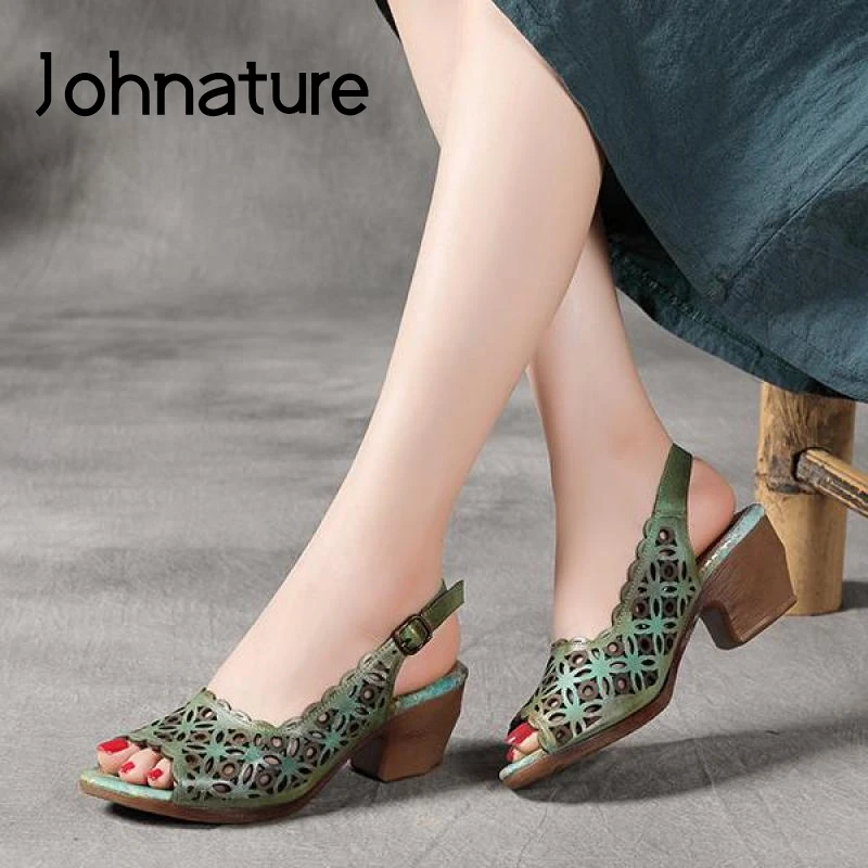 Johnature Women Sandals Genuine Leather Retro Summer Shoes Peep Toe Buckle Strap New Hollow Handmade Concise Ladies Sandals
Johnature Women Sandals Genuine Leather Retro Summer Shoes Peep Toe Buckle Strap New Hollow Handmade Concise Ladies Sandals