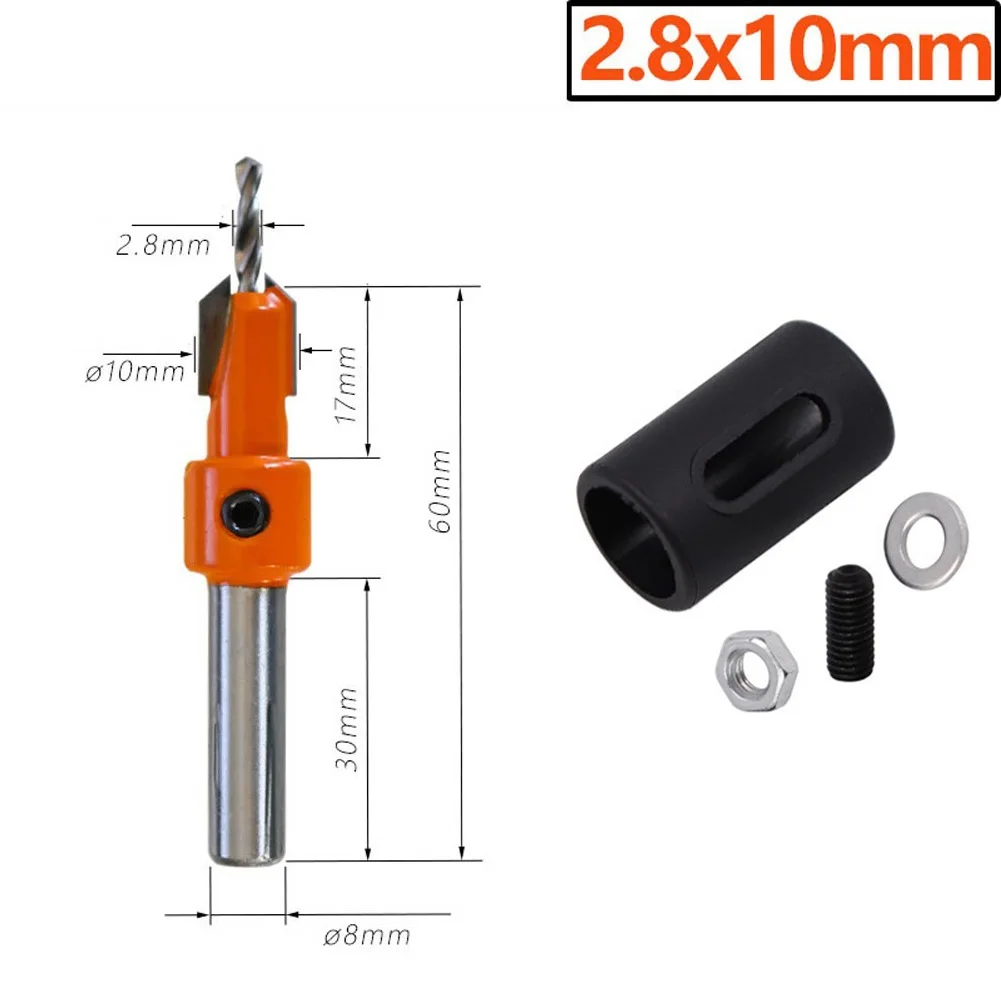 Premium Woodworking Round Shank Countersink Drill Bit with Adjustable Stop Collar and Stopper for Self Tapping Screws
Premium Woodworking Round Shank Countersink Drill Bit with Adjustable Stop Collar and Stopper for Self Tapping Screws