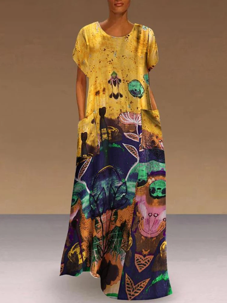 Женское длинное платье с принтом на весну и лето, новинка 2022, свободное повседневное богемное Платье макси с карманами, большие размеры 4XL 5XL
Женское длинное платье с принтом на весну и лето, новинка 2022, свободное повседневное богемное Платье макси с карманами, большие размеры 4XL 5XL