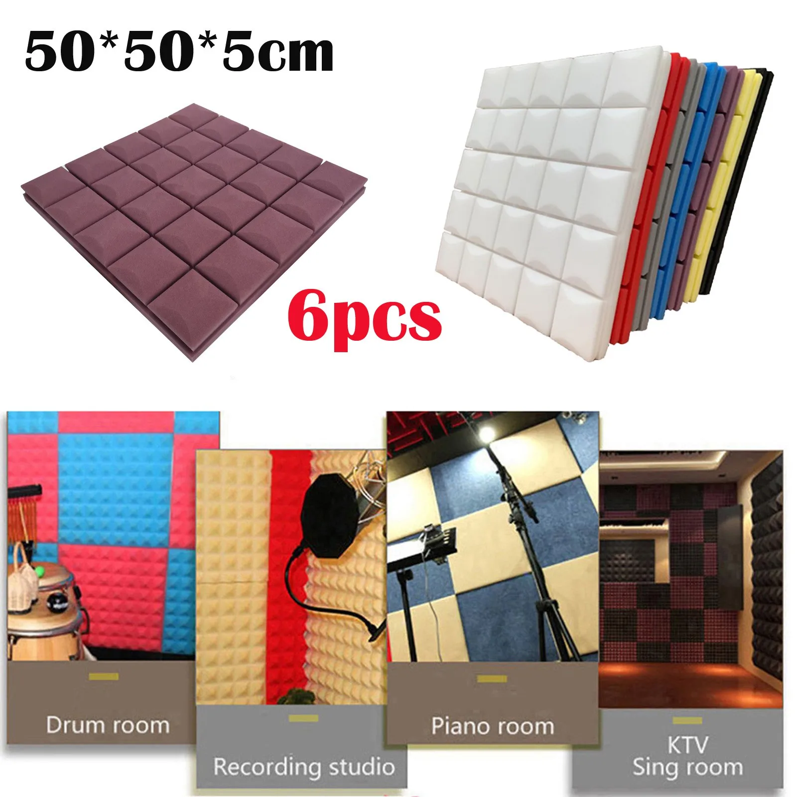 6PCS Acoustic Foam Panel Stop Absorption Sponge Studio KTV Soundproof Contemporary Romantic Bathroom Accessories Stickers Murau
6PCS Acoustic Foam Panel Stop Absorption Sponge Studio KTV Soundproof Contemporary Romantic Bathroom Accessories Stickers Murau