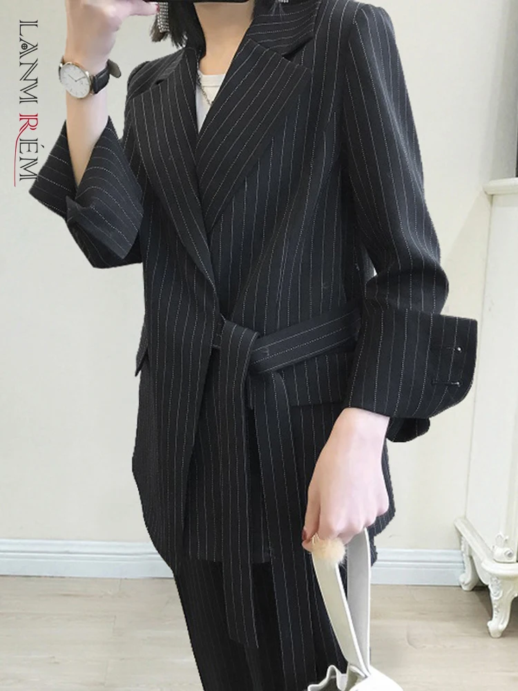 LANMREM полосатый комплект из 2 предметов для женщин, корейский блейзер с поясом с длинными рукавами, пальто с высокой талией, прямые брюки, женская одежда 2YA1231
LANMREM полосатый комплект из 2 предметов для женщин, корейский блейзер с поясом с длинными рукавами, пальто с высокой талией, прямые брюки, женская одежда 2YA1231
