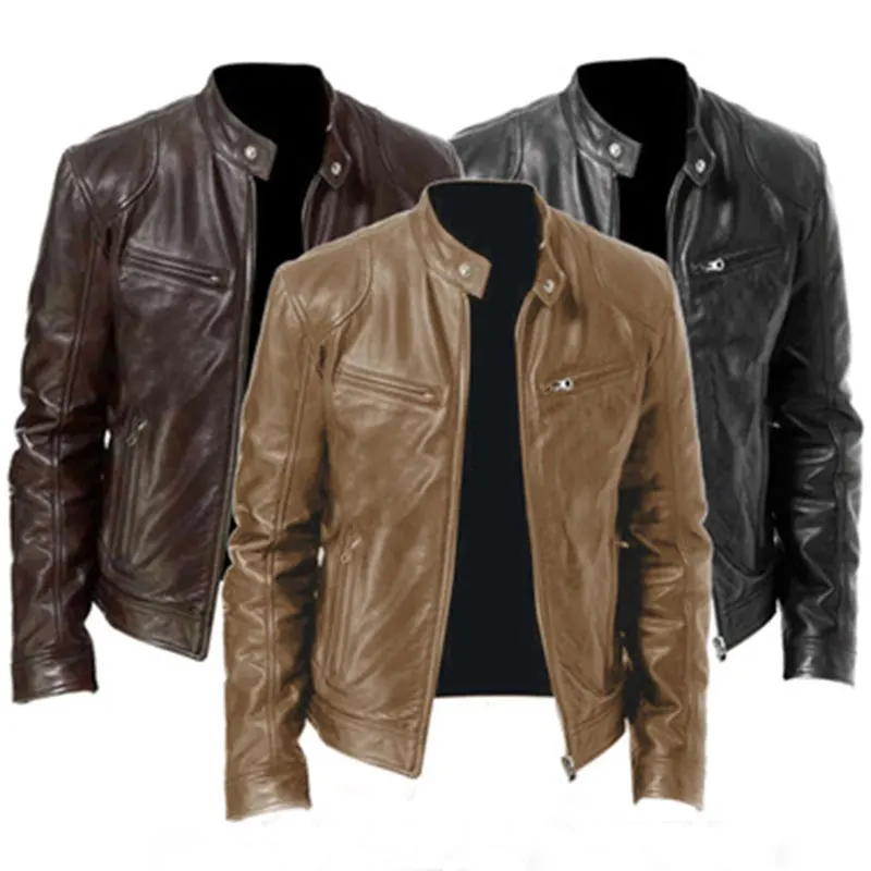 Motorcycle Jacket Mens Slim Fit Short-Coat Collar PU Jackets Winter Autumn Zipper Stand Windproof Leather Coat
Motorcycle Jacket Mens Slim Fit Short-Coat Collar PU Jackets Winter Autumn Zipper Stand Windproof Leather Coat