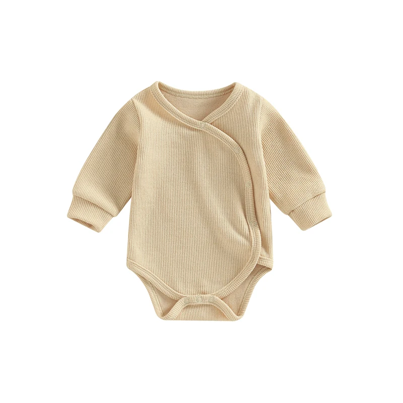 Newborn Infant Baby Boys Girls Autumn Knitted Romper Solid Color Long Sleeve O Neck Oblique Button Romper Jumpsuit For 0-18M 
Newborn Infant Baby Boys Girls Autumn Knitted Romper Solid Color Long Sleeve O Neck Oblique Button Romper Jumpsuit For 0-18M