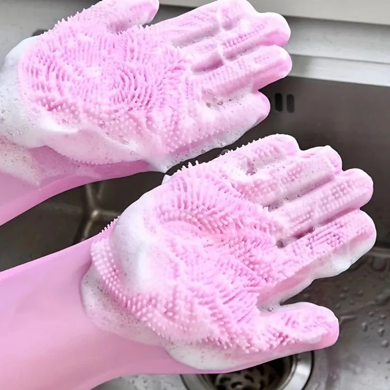 1Pair Kitchen Silicone Dishwashing Gloves Pet Housework Cleaning Waterproof Insulation Magic Gloves Dishwashing Brush Glove
1Pair Kitchen Silicone Dishwashing Gloves Pet Housework Cleaning Waterproof Insulation Magic Gloves Dishwashing Brush Glove
