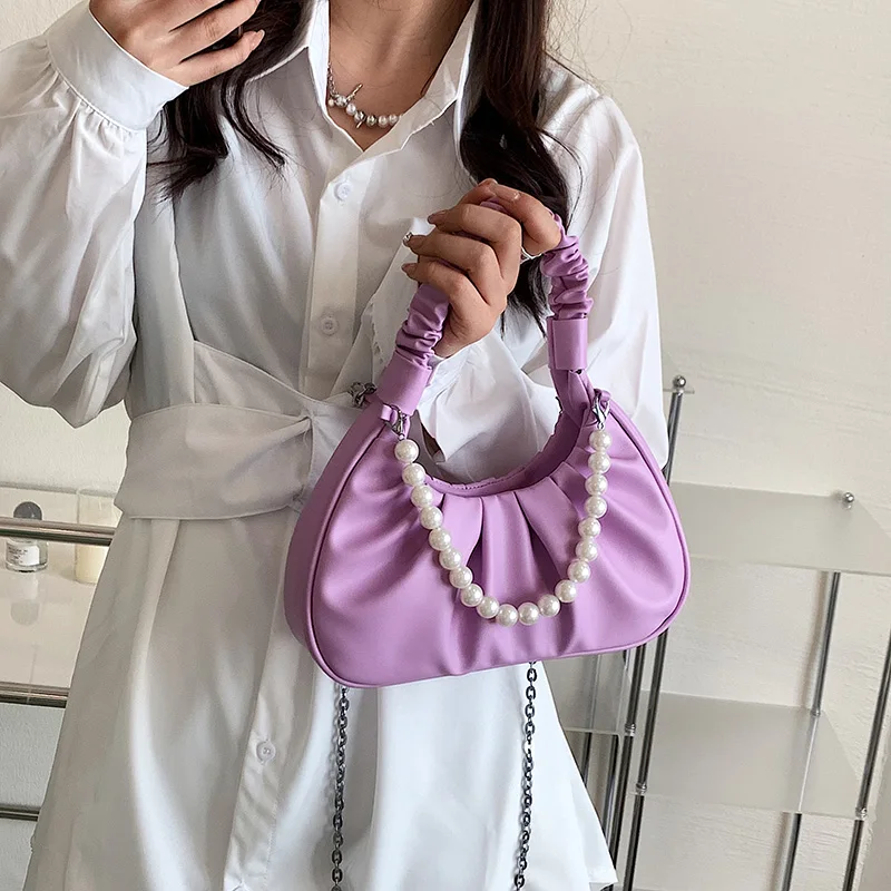 Small Leather Underarm Crossbody Bag with Pleats Handle 2022 Summer Trendy Women's Beading Handbag Tote Luxury Shoulder Bags 
Small Leather Underarm Crossbody Bag with Pleats Handle 2022 Summer Trendy Women's Beading Handbag Tote Luxury Shoulder Bags
