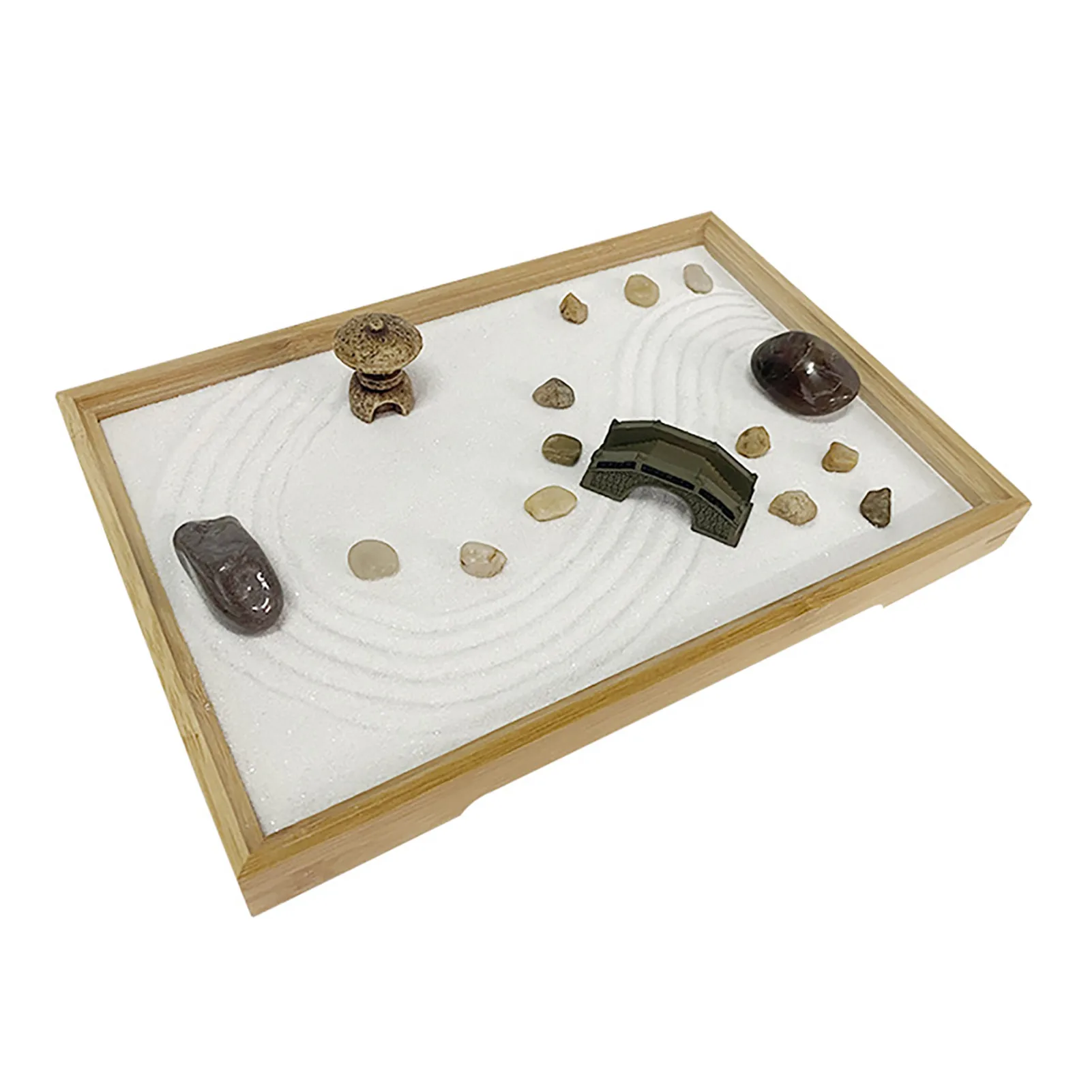Zen Sand Garden Kit Desk Meditation Garden Wooden Sand Tray Decoration with Rocks Rakes Bridge Pavilion Garden Meditation Decora
Zen Sand Garden Kit Desk Meditation Garden Wooden Sand Tray Decoration with Rocks Rakes Bridge Pavilion Garden Meditation Decora