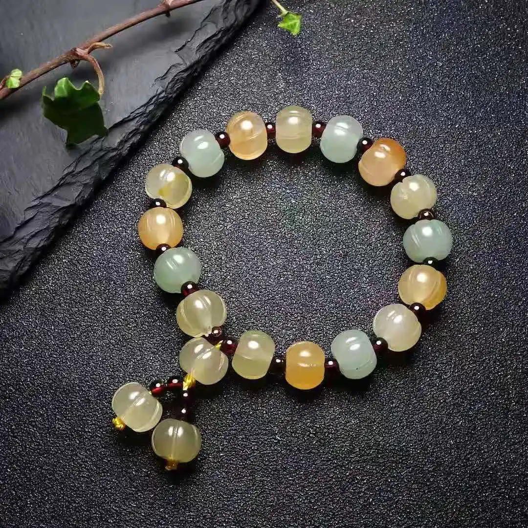 Natural Colorful Jade Bracelet Pumpkin Beads Charm Lucky Amulet Men Women Healing Bangle For Girlfriend Mom Gifts
Natural Colorful Jade Bracelet Pumpkin Beads Charm Lucky Amulet Men Women Healing Bangle For Girlfriend Mom Gifts