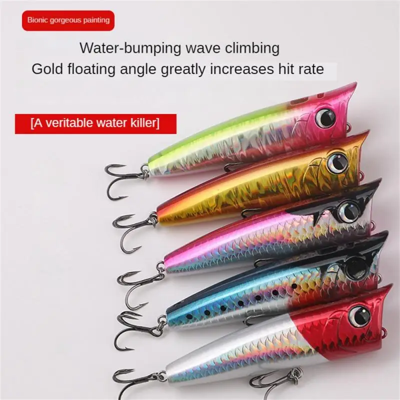 

1Pcs 8cm 11g Hooks Pesca Artificial Bait Peche Fishing Tackle Top Water For Sea Bass Popper Fishing Lure Wobbler Crankbait