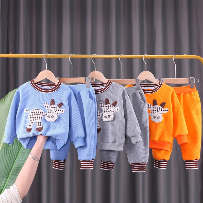 Korean Casual Children Clothes Kids Boys Cute Deer Long-sleeved Sweater Pants 2Pcs Suit Trendy Sweatshirts Baby Girls Tracksuits
Korean Casual Children Clothes Kids Boys Cute Deer Long-sleeved Sweater Pants 2Pcs Suit Trendy Sweatshirts Baby Girls Tracksuits