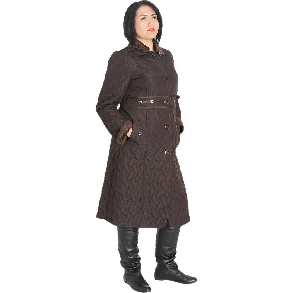 

Пальто Dorlie Fierte женское большого размера, спортивное Стеганое пальто с воротником, застежкой на пуговицах, длинным рукавом, отделкой талией ...