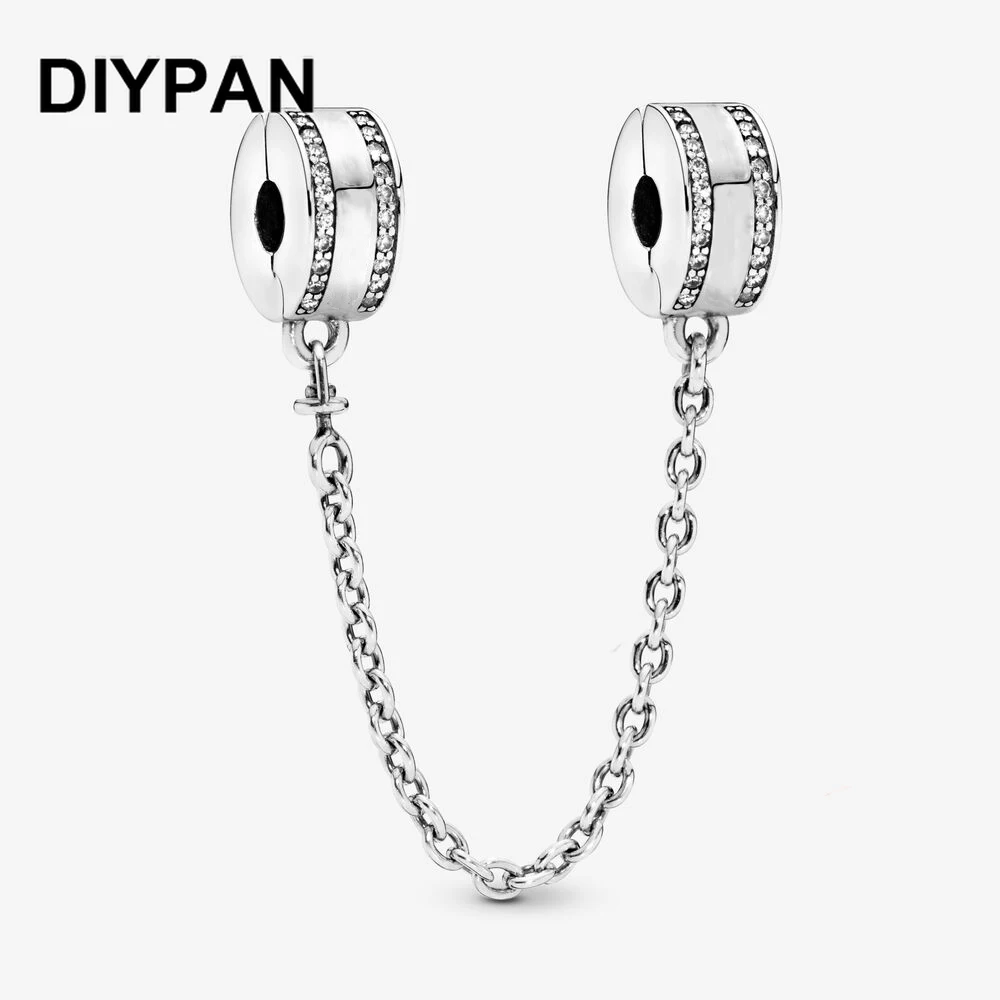 Fit Original Pan Bracelet Charms Safety Chain Clip Charm Necklace Pendant Berloque Jewelry 
Fit Original Pan Bracelet Charms Safety Chain Clip Charm Necklace Pendant Berloque Jewelry