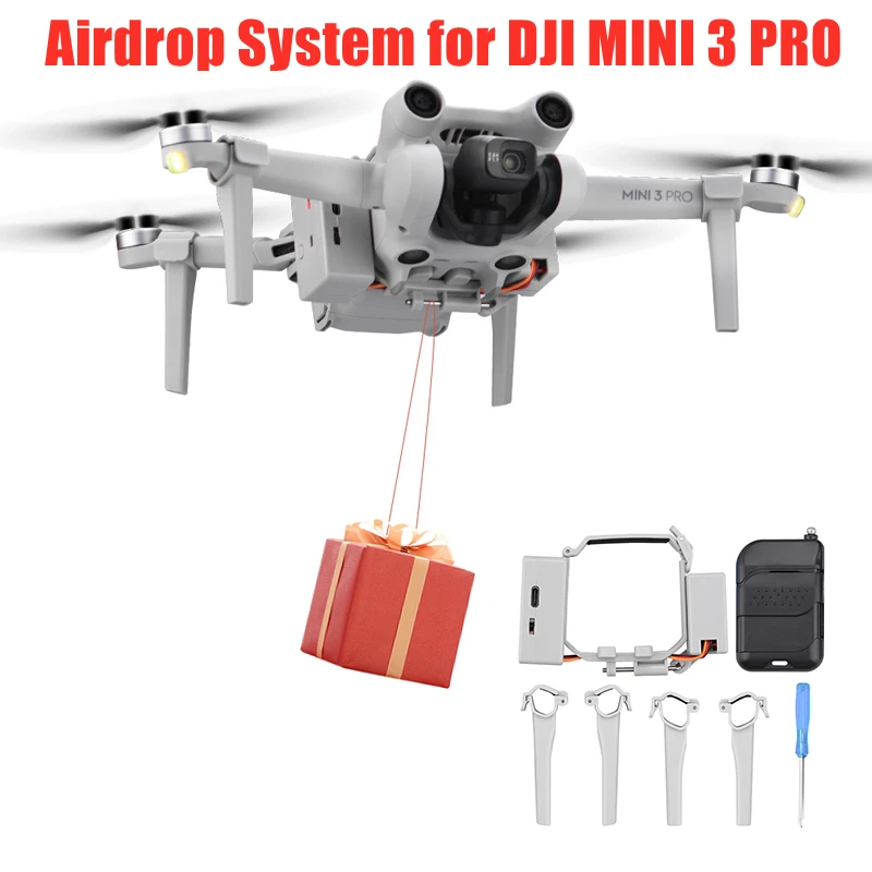 Drone Airdrop Air Drop System for DJI MINI 3 PRO Thrower Fishing Bait Wedding Ring Gift Throw Deliver Life Rescue
Drone Airdrop Air Drop System for DJI MINI 3 PRO Thrower Fishing Bait Wedding Ring Gift Throw Deliver Life Rescue