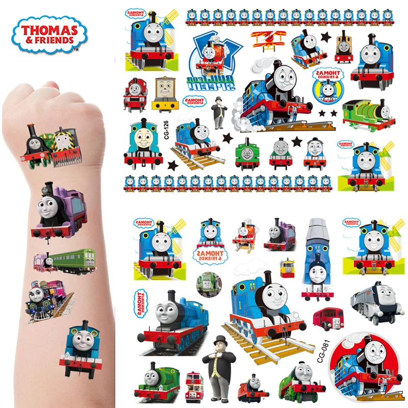 

Kawaii Thomas and Friends Temporary Tattoo Color Train Railway Tattoo Cute Anime Tattoo Face Sticker Body Toys for Children Gift