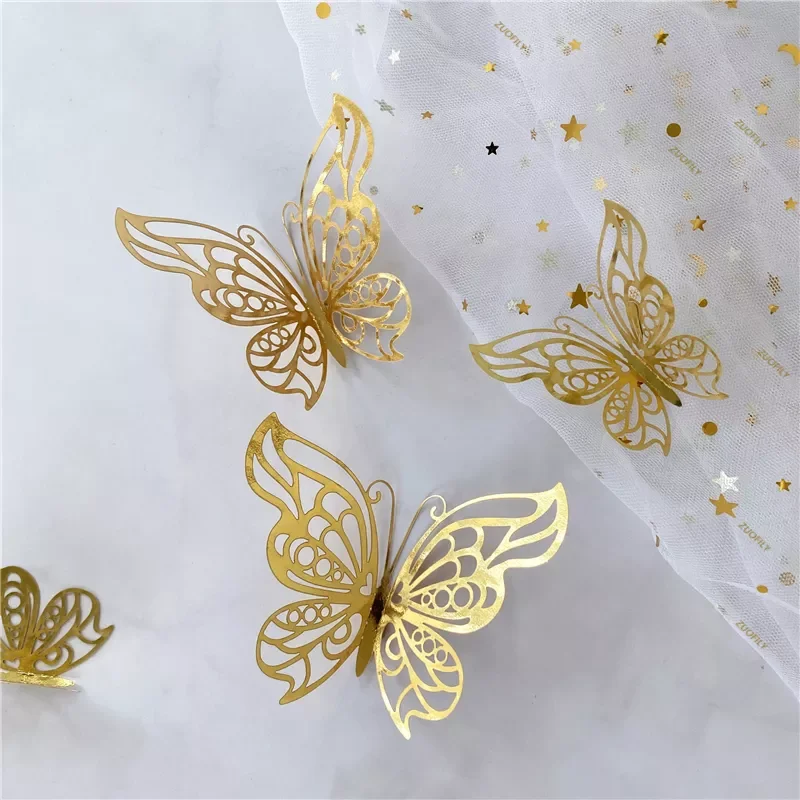 12Pcs/Set 3D Hollow Butterfly Wall Sticker Gold Silver Rose Wedding Decoration Living Room Home Decor Butterflies Decal Stickers
12Pcs/Set 3D Hollow Butterfly Wall Sticker Gold Silver Rose Wedding Decoration Living Room Home Decor Butterflies Decal Stickers