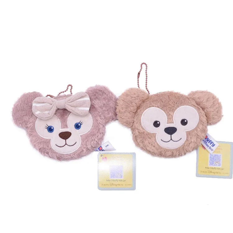 

10cm Disney Duffy Bear Shelliemay Plush Coin Purse Bag Cartoon Duffy Bear Wallet Card Holder Bag Pendant Keychain Children Gift