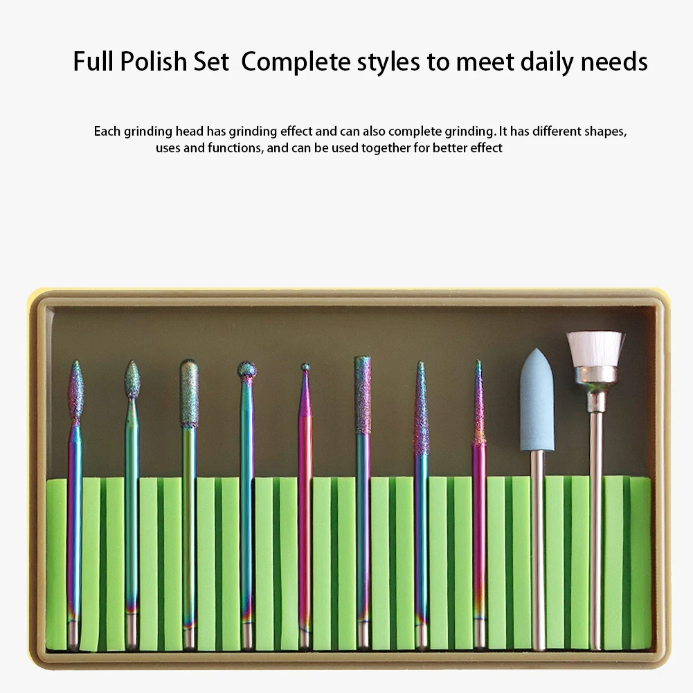 10pcs Electric Nail Milling Cutter Durable Nail Drill Bits Diamond Rotate Cuticle Manicure Cutter Polisher Nail Art Tool
10pcs Electric Nail Milling Cutter Durable Nail Drill Bits Diamond Rotate Cuticle Manicure Cutter Polisher Nail Art Tool