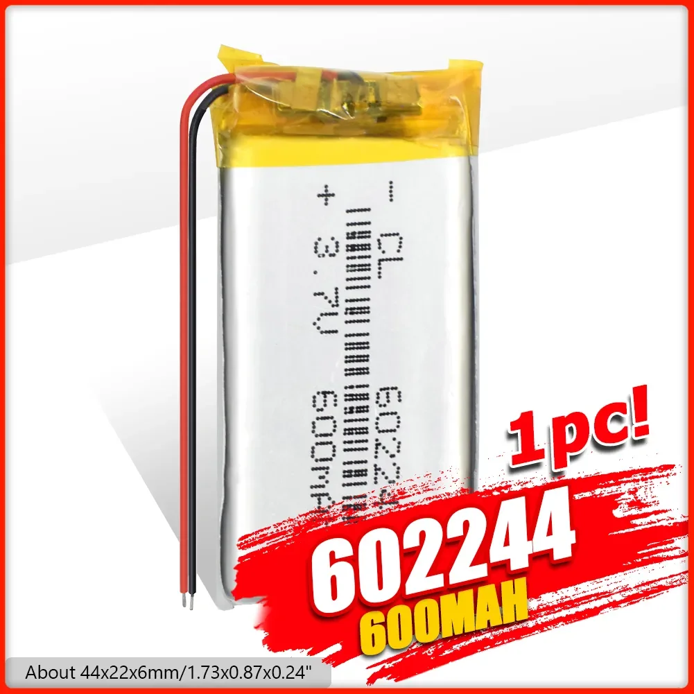 

1/2/4 Pcs 3.7v 600mAh Rechargeable Li-polymer Battery 602244 Li-po Ion Batteries For PSP DVD MID PDA Gps Recorder Selfie Sticks