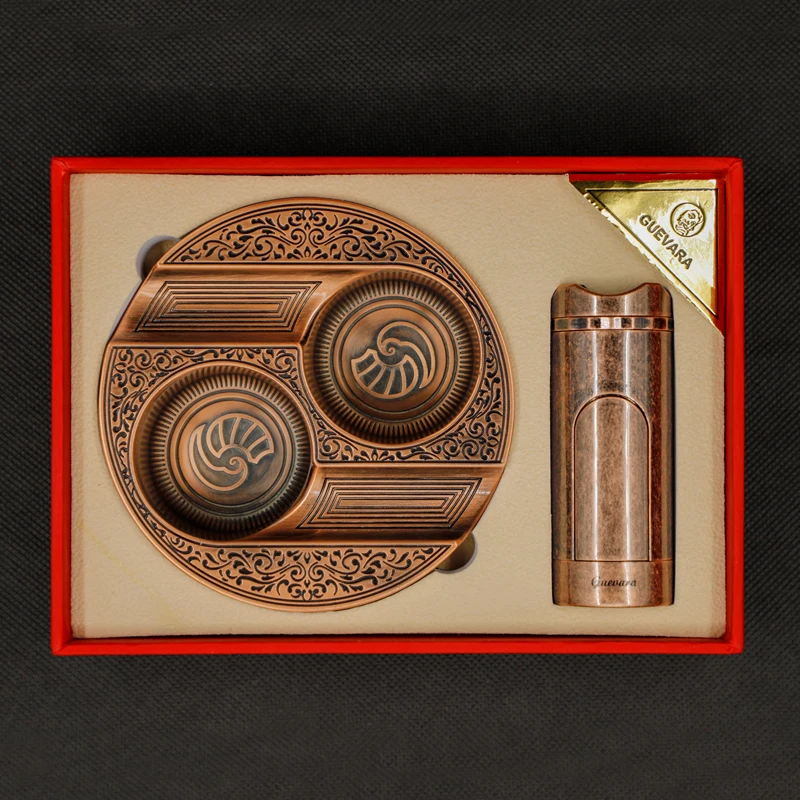 GUEVARA Cigar Lighter Ashtray Set Retro Style Portable Cigar Ashtray Custom Cigar Lighter Business Gift Box Set for Cigar Man
GUEVARA Cigar Lighter Ashtray Set Retro Style Portable Cigar Ashtray Custom Cigar Lighter Business Gift Box Set for Cigar Man