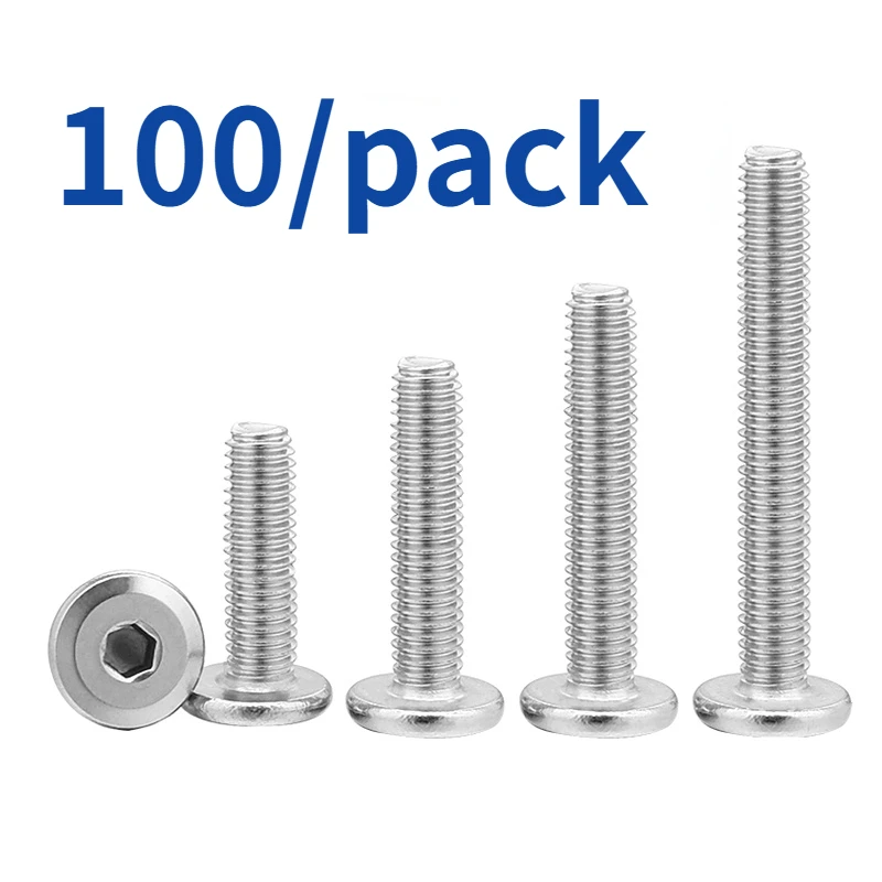 100pcs/lot 304 Stainless Steel Large Flat Hex Hexagon Socket Head Allen Screw Furniture Screw Connector Joint Bolt M3 M4 M5 M6
100pcs/lot 304 Stainless Steel Large Flat Hex Hexagon Socket Head Allen Screw Furniture Screw Connector Joint Bolt M3 M4 M5 M6